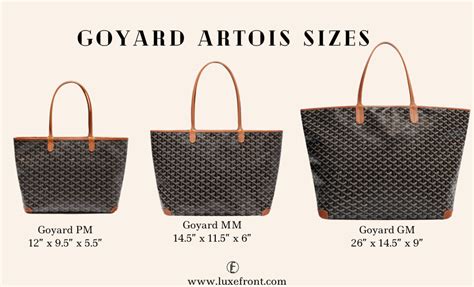 goyard artois mm dimensions|goyard artois mm tote.